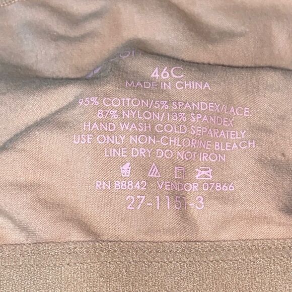 Comfortchoice Elegant Tan Lace Trim Bra Size 46C Plus - Picture 2 of 4